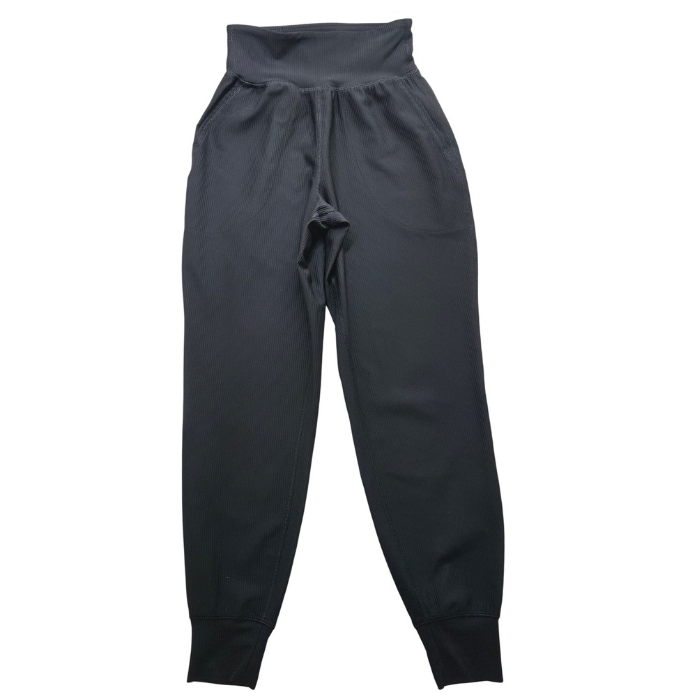 Old Navy Active Powersoft High-Rise Jogger Black Ribbed Go-Dry Pants XS